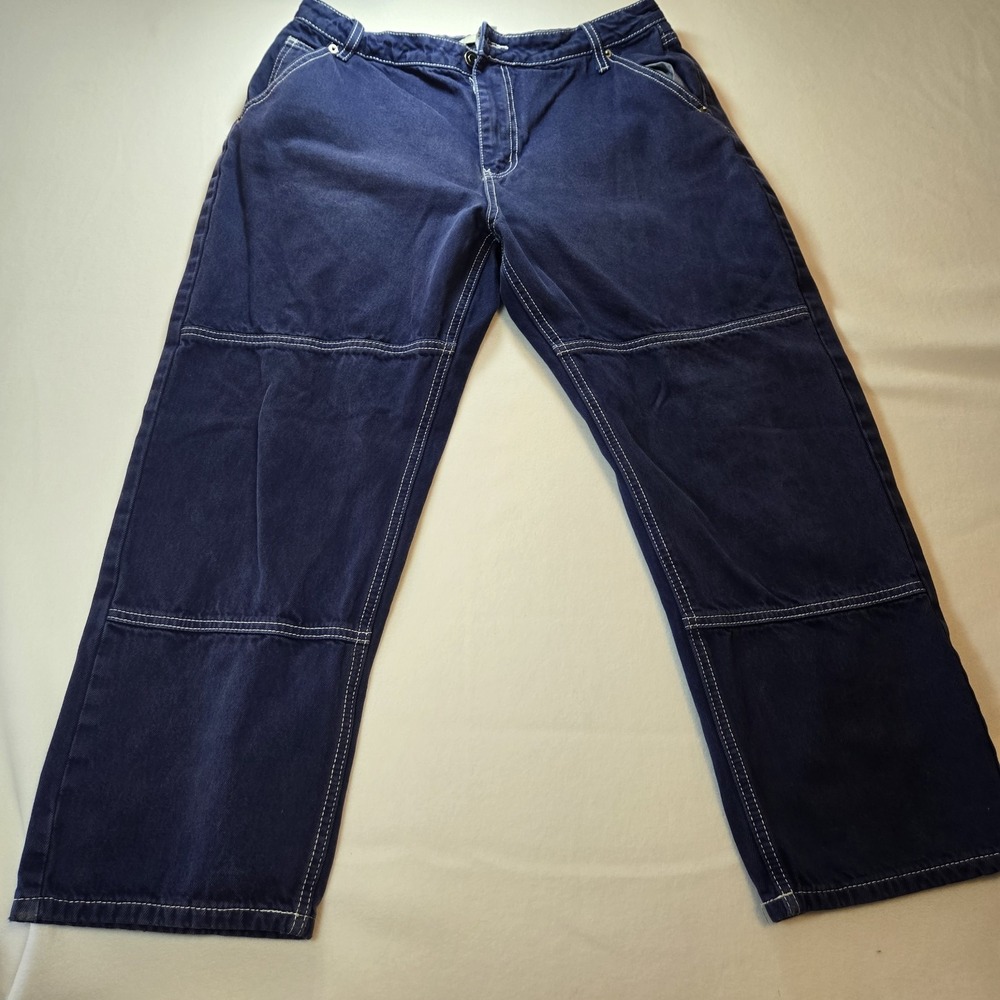 Mia & Madison Women's Size 11 Blue Wide Leg Crop Gaucho Pants 100% Cotton
